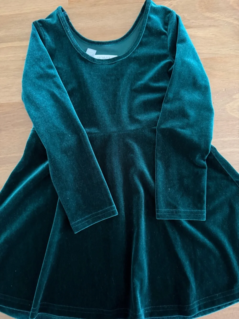 The Children's Place Emerald Green Velvet Dress Size 4 - Picture 4 of 6